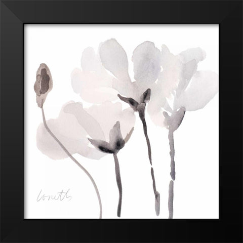 Tonal Magnolias III Black Modern Wood Framed Art Print by Loreth, Lanie