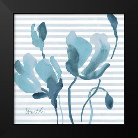 Blue Magnolias II Black Modern Wood Framed Art Print by Loreth, Lanie