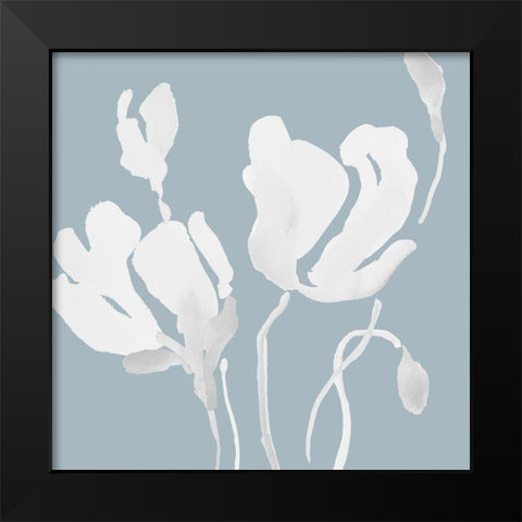White Tonal Magnolias Black Modern Wood Framed Art Print by Loreth, Lanie
