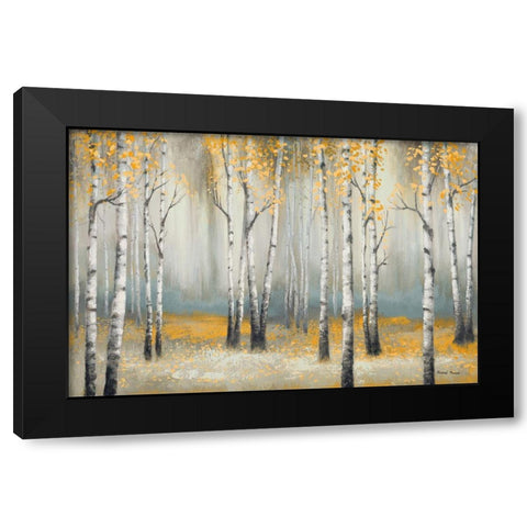 Golden September Birch Black Modern Wood Framed Art Print by Marcon, Michael