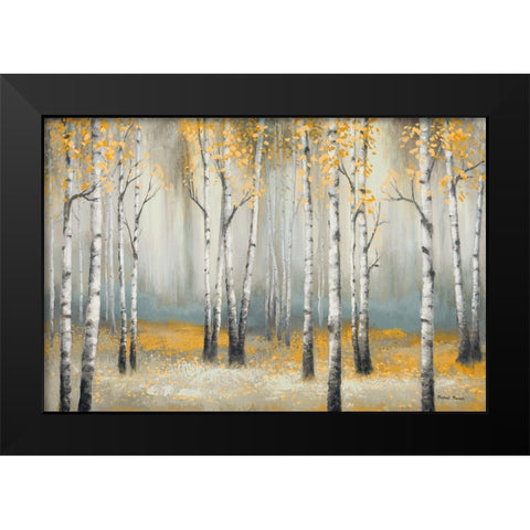 Golden September Birch Black Modern Wood Framed Art Print by Marcon, Michael