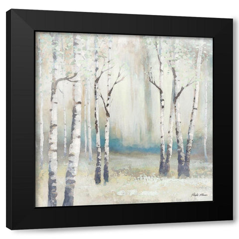 Watercolor December Birch I Black Modern Wood Framed Art Print by Marcon, Michael