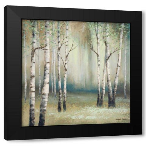 Late September Birch I Black Modern Wood Framed Art Print by Marcon, Michael