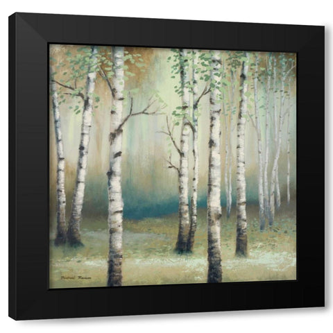 Late September Birch II Black Modern Wood Framed Art Print with Double Matting by Marcon, Michael