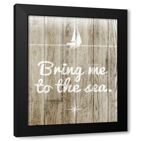 To the Sea Black Modern Wood Framed Art Print by SD Graphics Studio