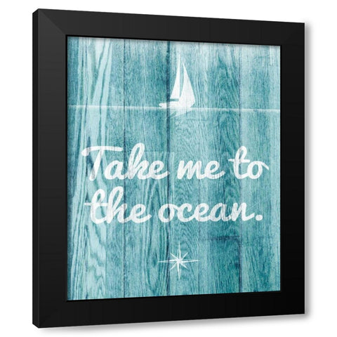 To the Ocean Black Modern Wood Framed Art Print with Double Matting by SD Graphics Studio