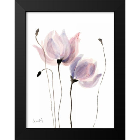 Floral Sway I Black Modern Wood Framed Art Print by Loreth, Lanie
