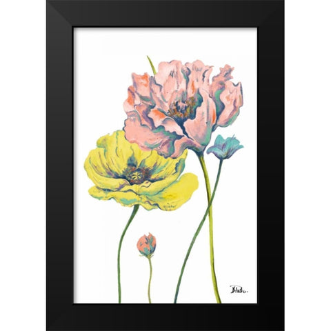 Fresh Colored Poppies I Black Modern Wood Framed Art Print by Pinto, Patricia