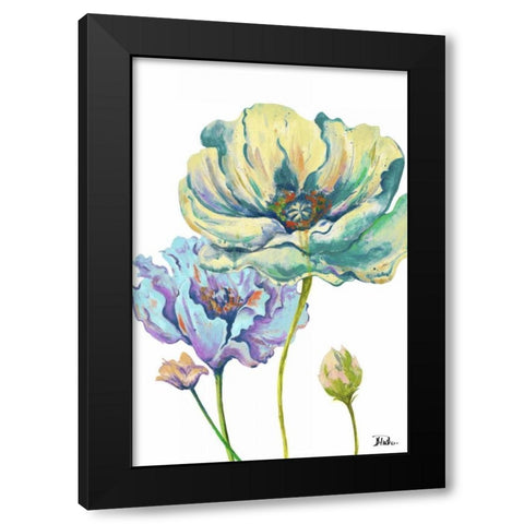 Fresh Colored Poppies II Black Modern Wood Framed Art Print by Pinto, Patricia
