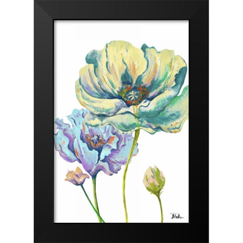 Fresh Colored Poppies II Black Modern Wood Framed Art Print by Pinto, Patricia