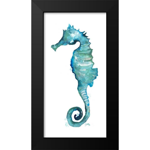 Aqua Creatures II Black Modern Wood Framed Art Print by Medley, Elizabeth