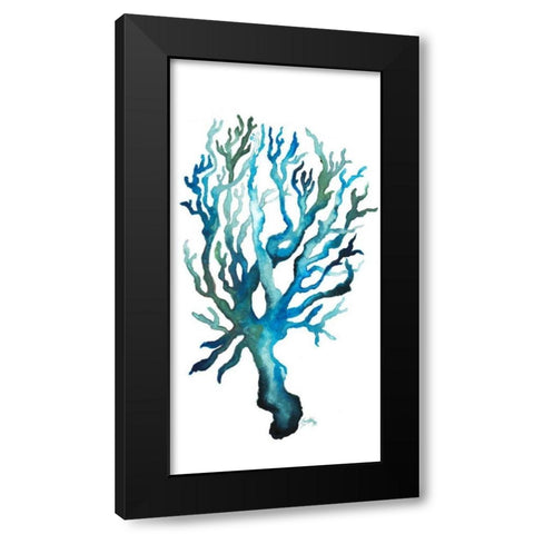 Aqua Creatures IV Black Modern Wood Framed Art Print with Double Matting by Medley, Elizabeth