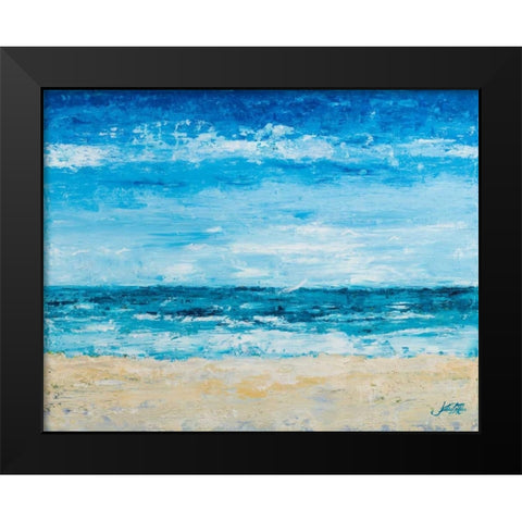 Crashing Waves Black Modern Wood Framed Art Print by DeRice, Julie
