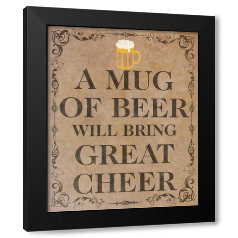 Celebrate and Cheer I Black Modern Wood Framed Art Print by SD Graphics Studio