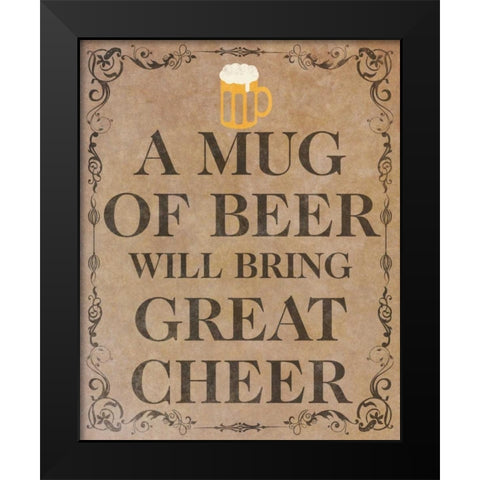 Celebrate and Cheer I Black Modern Wood Framed Art Print by SD Graphics Studio