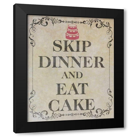 Eat Cake I Black Modern Wood Framed Art Print with Double Matting by SD Graphics Studio