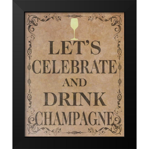 Celebrate and Cheer II Black Modern Wood Framed Art Print by SD Graphics Studio