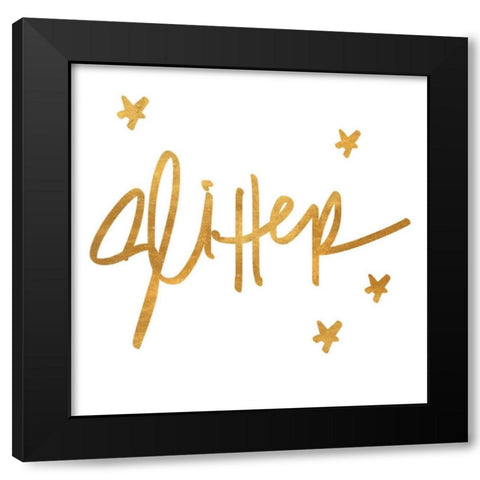 Glitter Black Modern Wood Framed Art Print with Double Matting by Studio, Sd Graphics