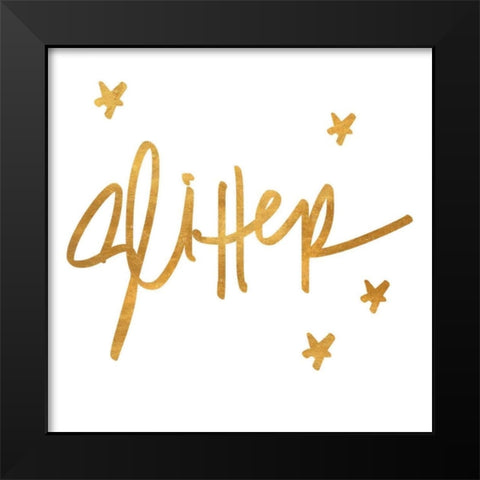 Glitter Black Modern Wood Framed Art Print by Studio, Sd Graphics