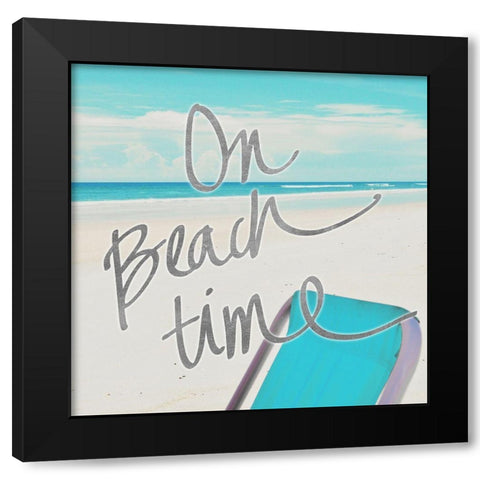 On Beach Time Black Modern Wood Framed Art Print with Double Matting by Peck, Gail