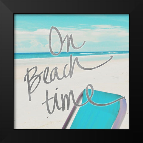 On Beach Time Black Modern Wood Framed Art Print by Peck, Gail