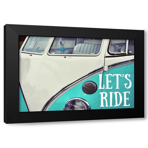 Lets Ride Black Modern Wood Framed Art Print with Double Matting by Peck, Gail
