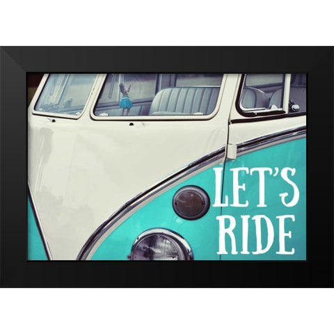 Lets Ride Black Modern Wood Framed Art Print by Peck, Gail