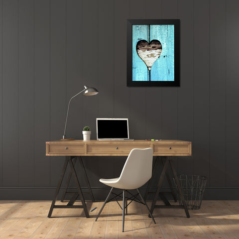 Wood Heart Black Modern Wood Framed Art Print by Peck, Gail