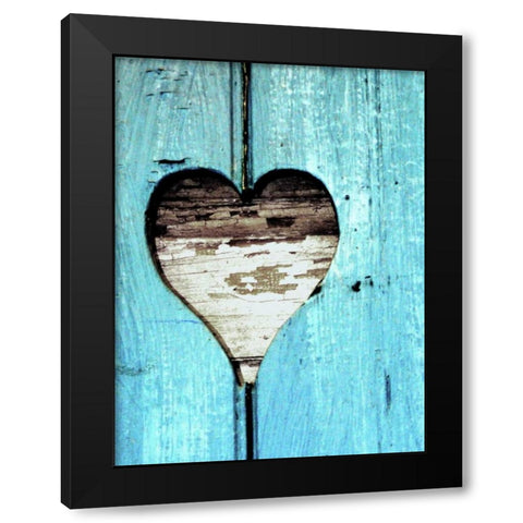 Wood Heart Black Modern Wood Framed Art Print with Double Matting by Peck, Gail