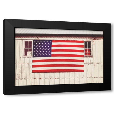 American Barn Black Modern Wood Framed Art Print with Double Matting by Peck, Gail