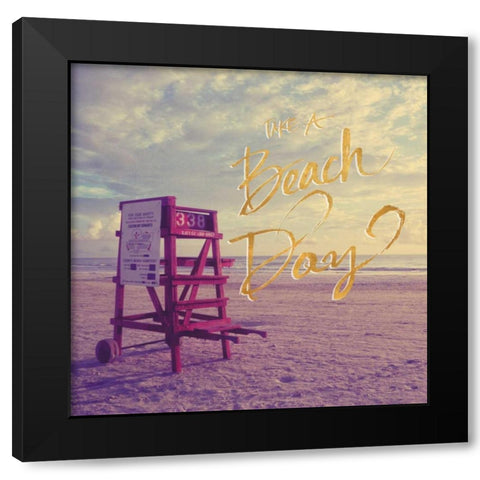 Take a Beach Day Black Modern Wood Framed Art Print with Double Matting by Peck, Gail