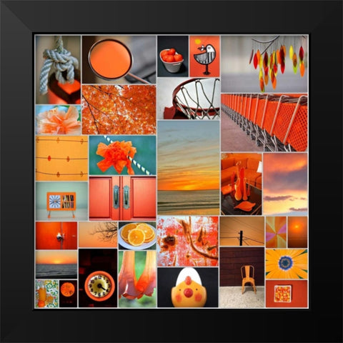 Orangina Collage Black Modern Wood Framed Art Print by Peck, Gail