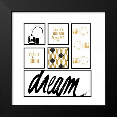 Dream Pack Black Modern Wood Framed Art Print by SD Graphics Studio