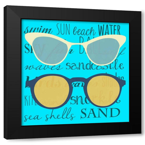Coastal Shades I Black Modern Wood Framed Art Print by SD Graphics Studio