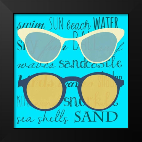 Coastal Shades I Black Modern Wood Framed Art Print by SD Graphics Studio