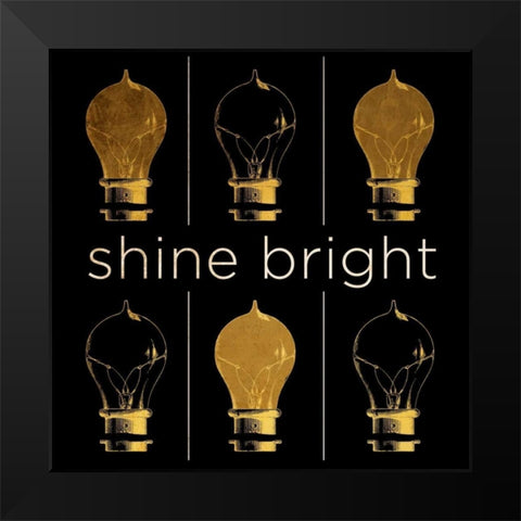Shine and Illuminate I Black Modern Wood Framed Art Print by SD Graphics Studio