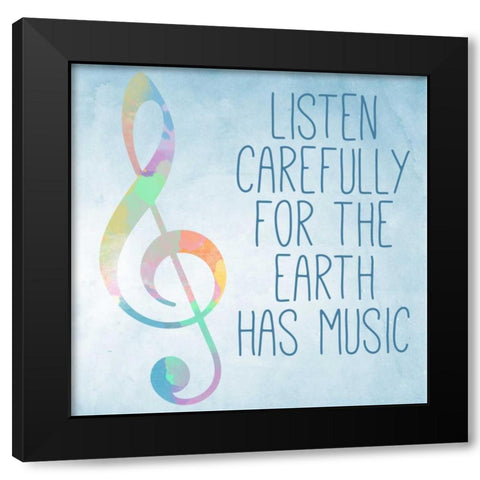 Watercolor Music I Black Modern Wood Framed Art Print by SD Graphics Studio