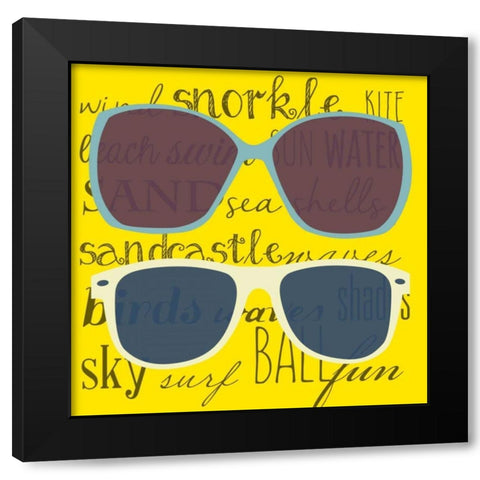 Coastal Shades II Black Modern Wood Framed Art Print with Double Matting by SD Graphics Studio
