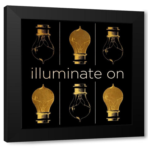 Shine and Illuminate II Black Modern Wood Framed Art Print by SD Graphics Studio