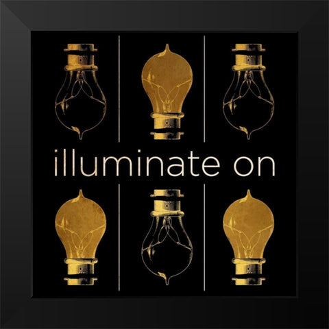 Shine and Illuminate II Black Modern Wood Framed Art Print by SD Graphics Studio