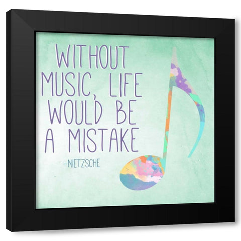 Watercolor Music II Black Modern Wood Framed Art Print with Double Matting by SD Graphics Studio