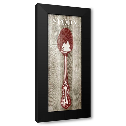 Fork and Spoon on Wood II Black Modern Wood Framed Art Print with Double Matting by Studio, Sd Graphics