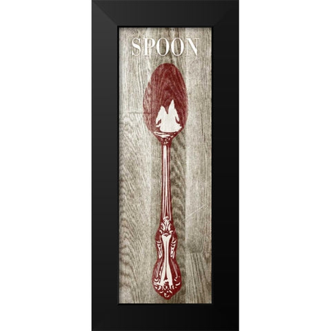 Fork and Spoon on Wood II Black Modern Wood Framed Art Print by Studio, Sd Graphics