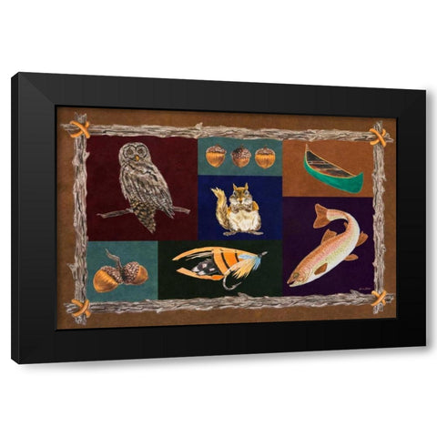 Elements of Nature Rectangle I Black Modern Wood Framed Art Print by Baliko, Linda