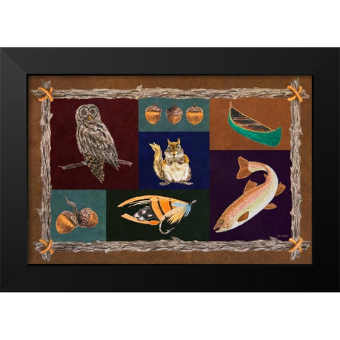 Elements of Nature Rectangle I Black Modern Wood Framed Art Print by Baliko, Linda