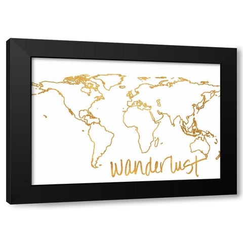 Gold Wanderlust Black Modern Wood Framed Art Print by Studio, Sd Graphics