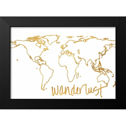 Gold Wanderlust Black Modern Wood Framed Art Print by Studio, Sd Graphics