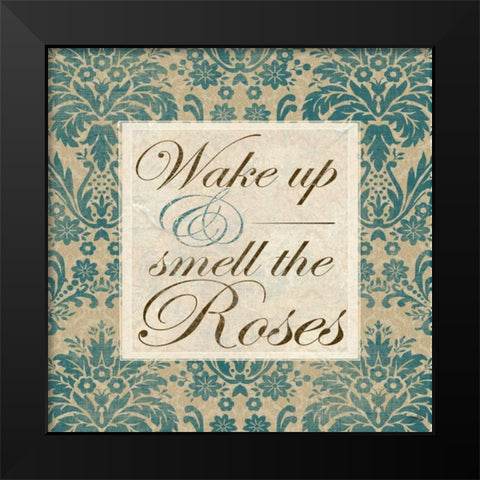 Wake Up And Smell The Roses Black Modern Wood Framed Art Print by Medley, Elizabeth