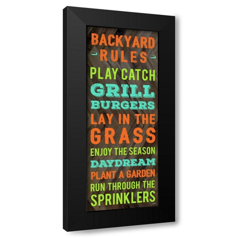 Backyard Rules Black Modern Wood Framed Art Print with Double Matting by Medley, Elizabeth