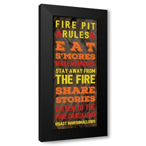 Fire Pit Rules Black Modern Wood Framed Art Print with Double Matting by Medley, Elizabeth